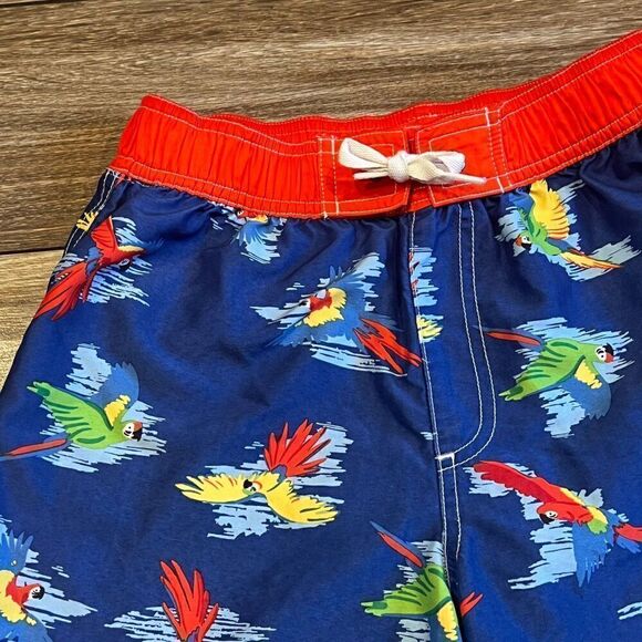 Hanna Andersson Tropical Parrot Sunblock Board Shorts Size 12 - Picture 2 of 4